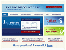 Tablet Screenshot of lexaprodiscountcard.com